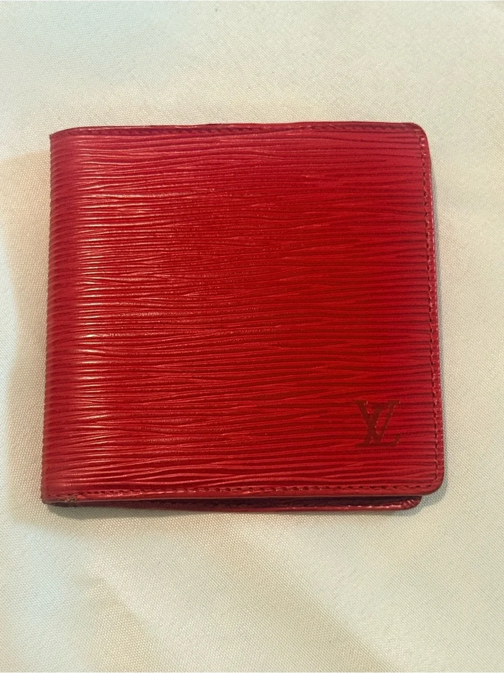 Louis Vuitton Red Epi Leather Compact Bi-Fold Wallet